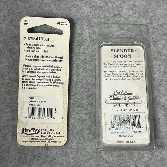 Rattln Flyer Spoon Lindy and Slender Spoon Custom Jigs Spins Open Water Fishing - Picture 4 of 5